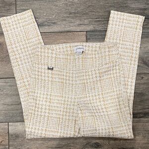 Peck & Peck Cream and Gold Patterned Pants